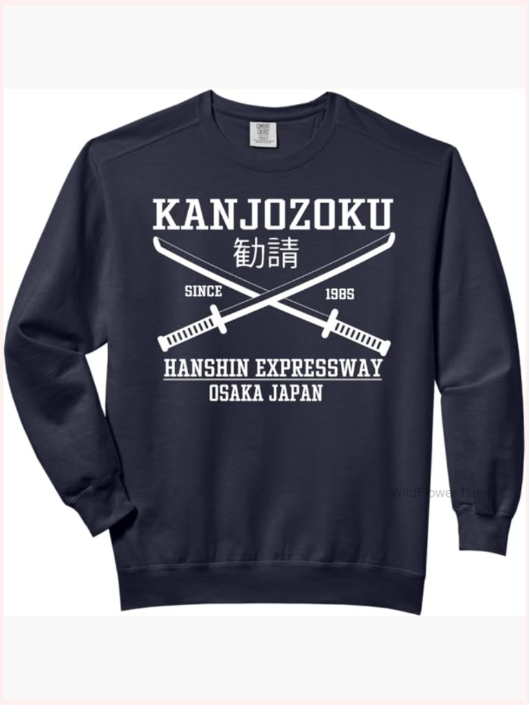 Jdm Osaka Kanjozoku Anime Crew Neck Sweatshirt Long Sleeve Comfort Colors Adult